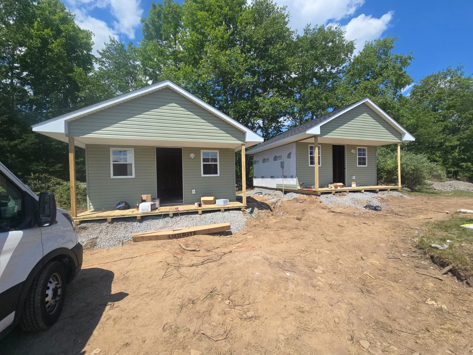 Two residential buildings during new construction