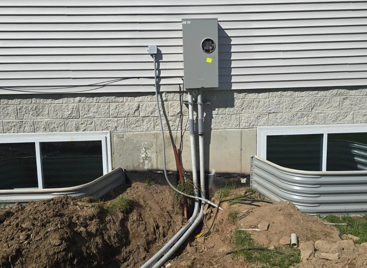 Outdoor electrical service and meter upgrade